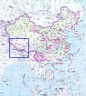 Administrativa mapa de Republica Popular da China em chines