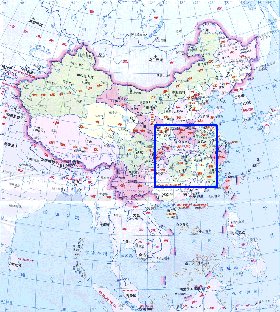 Administratives carte de Republique populaire de Chine en langue chinoise