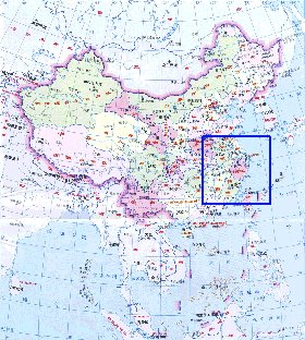 Administrativa mapa de Republica Popular da China em chines