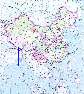 Administrativa mapa de Republica Popular da China em chines