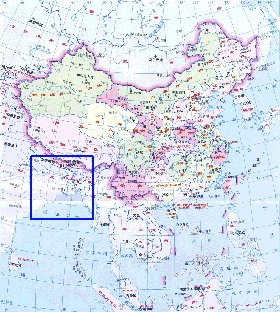 Administrativa mapa de Republica Popular da China em chines