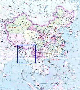 Administrativa mapa de Republica Popular da China em chines