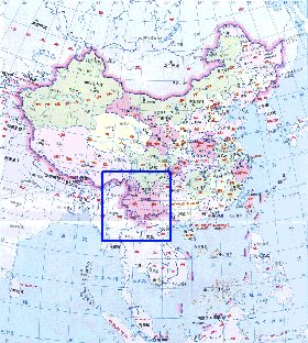 Administrativa mapa de Republica Popular da China em chines