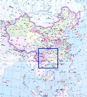 Administrativa mapa de Republica Popular da China em chines