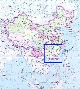 Administrativa mapa de Republica Popular da China em chines