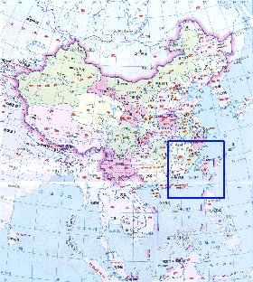 Administrativa mapa de Republica Popular da China em chines