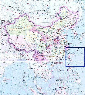 Administrativa mapa de Republica Popular da China em chines