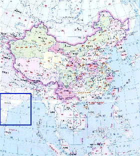 Administrativa mapa de Republica Popular da China em chines