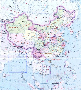 Administrativa mapa de Republica Popular da China em chines