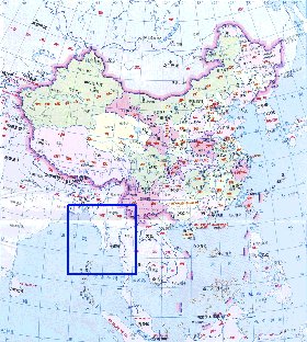 Administrativa mapa de Republica Popular da China em chines