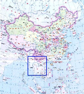 Administrativa mapa de Republica Popular da China em chines