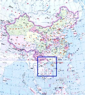 Administrativa mapa de Republica Popular da China em chines