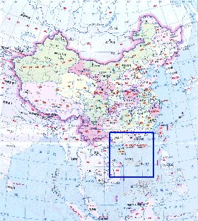 Administrativa mapa de Republica Popular da China em chines