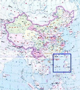 Administrativa mapa de Republica Popular da China em chines