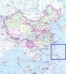 Administrativa mapa de Republica Popular da China em chines