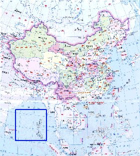 Administrativa mapa de Republica Popular da China em chines