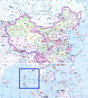 Administrativa mapa de Republica Popular da China em chines