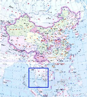 Administrativa mapa de Republica Popular da China em chines