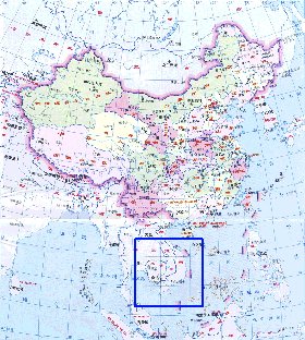 Administratives carte de Republique populaire de Chine en langue chinoise