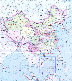 Administrativa mapa de Republica Popular da China em chines