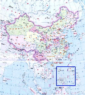 Administrativa mapa de Republica Popular da China em chines