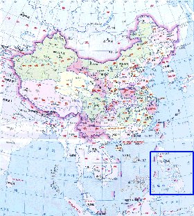 Administrativa mapa de Republica Popular da China em chines