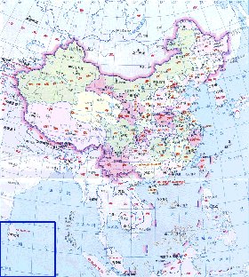 Administrativa mapa de Republica Popular da China em chines