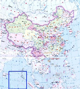 Administrativa mapa de Republica Popular da China em chines