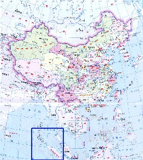 Administrativa mapa de Republica Popular da China em chines