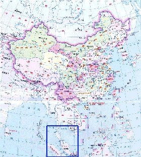 Administrativa mapa de Republica Popular da China em chines