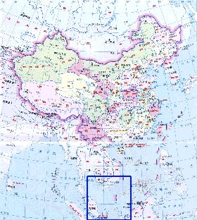 Administrativa mapa de Republica Popular da China em chines