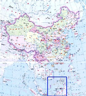 Administratives carte de Republique populaire de Chine en langue chinoise