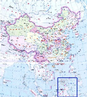 Administrativa mapa de Republica Popular da China em chines