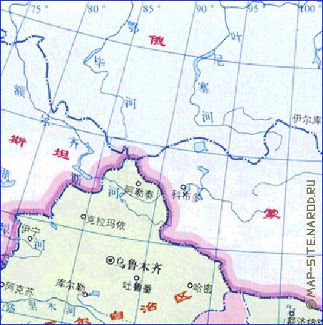 Administrativa mapa de Republica Popular da China em chines