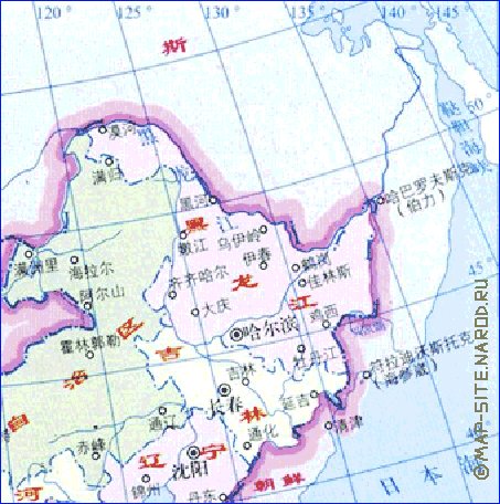 Administrativa mapa de Republica Popular da China em chines