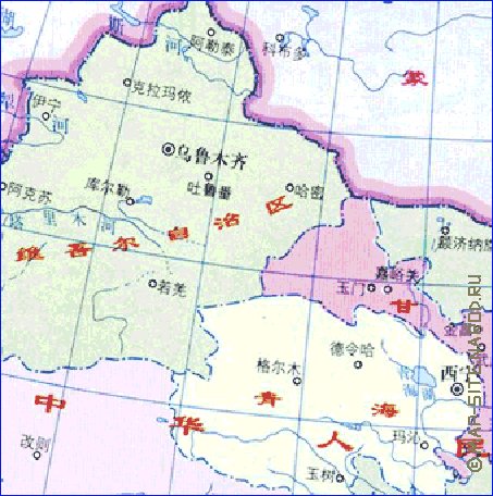 Administrativa mapa de Republica Popular da China em chines