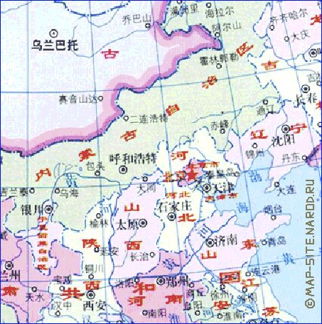 Administrativa mapa de Republica Popular da China em chines