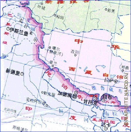 Administrativa mapa de Republica Popular da China em chines