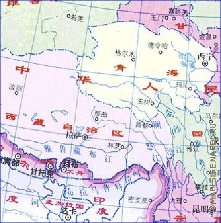 Administrativa mapa de Republica Popular da China em chines