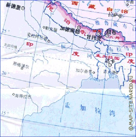 Administrativa mapa de Republica Popular da China em chines