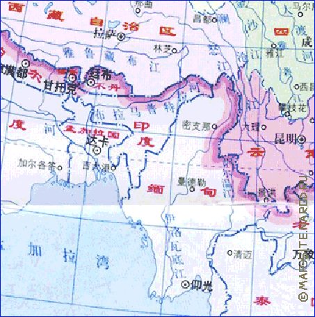 Administrativa mapa de Republica Popular da China em chines