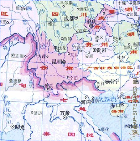 Administrativa mapa de Republica Popular da China em chines