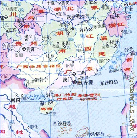 Administrativa mapa de Republica Popular da China em chines