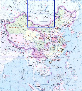 Administrativa mapa de Republica Popular da China em chines