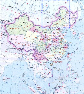 Administrativa mapa de Republica Popular da China em chines