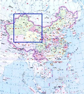 Administrativa mapa de Republica Popular da China em chines