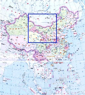 Administrativa mapa de Republica Popular da China em chines