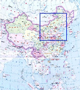 Administrativa mapa de Republica Popular da China em chines