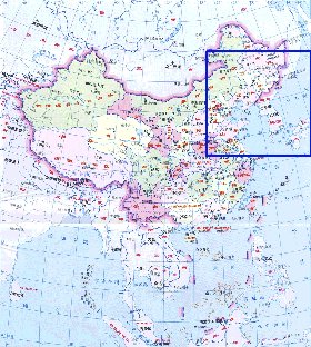 Administrativa mapa de Republica Popular da China em chines