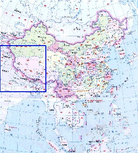 Administrativa mapa de Republica Popular da China em chines